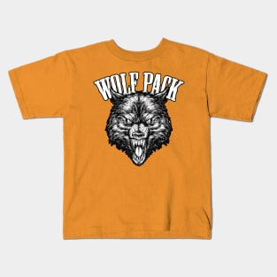 Angry Wolf Face Kids T-Shirt